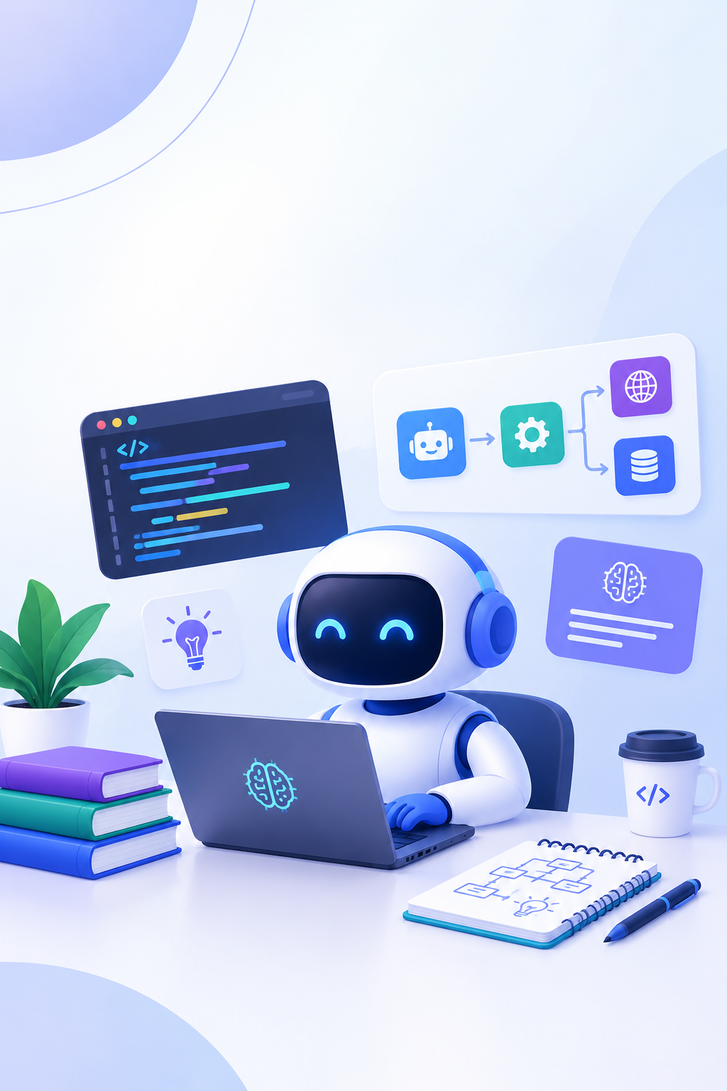 Decorative background illustrating AI education